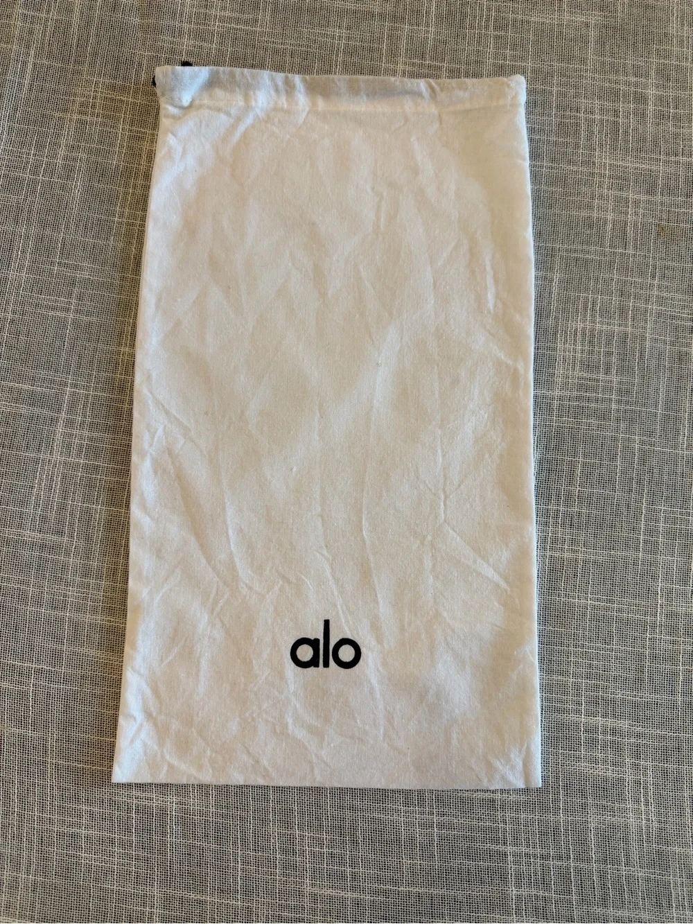 Alo Yoga White Cotton Drawstring Dust Bag Storage Shoe Travel Pouch Large